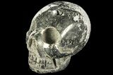 Polished Pyrite Skull With Pyritohedral Crystals #96320-1